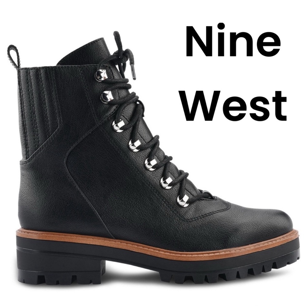 Nine West Black Combat Boots